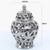 Silver Abstract Urn Ornament Tealight Candle Holder