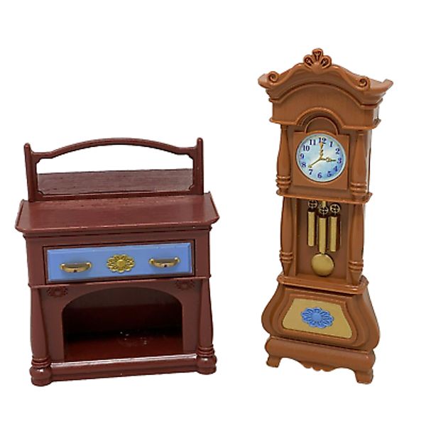 FISHER PRICE Loving Family Dining Room Buffet Grandfather Clock Dollhouse 2005