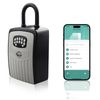SISAV Smart Bluetooth Key Lock Box,Remote Access via App/Code,Resettable 6-Digit Combination,Large Capacity for 5 Keys,Wall-Mounted,No WiFi Needed,Grey(with Shackle)
