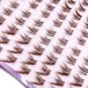 Brown 3D Fox False Eyelashes Fluffy Natural Single Cluster Segmented Self Adhesive Cartoon Eyelashes