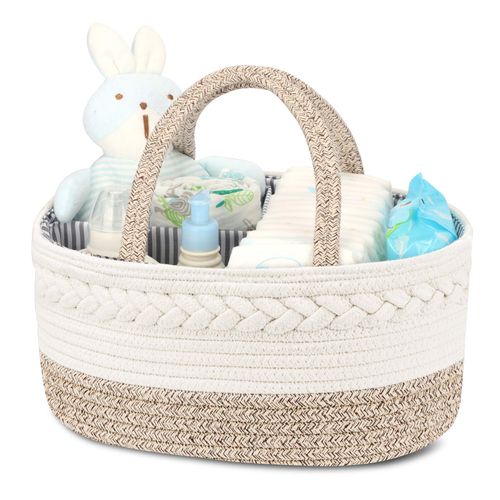 Extra Large Cotton Rope Baby Diaper Caddy Organizer