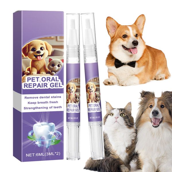 Pet Oral Repair Gel Pen 2X Pet Breath Freshener Gel Natural Pet Oral well-liked