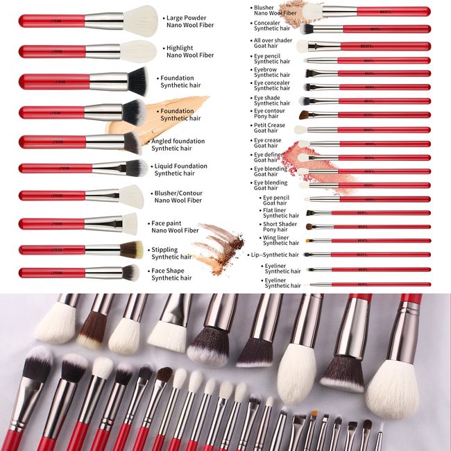Wool Fiber Blending Brushes - Foundation Powder Makeup Brush