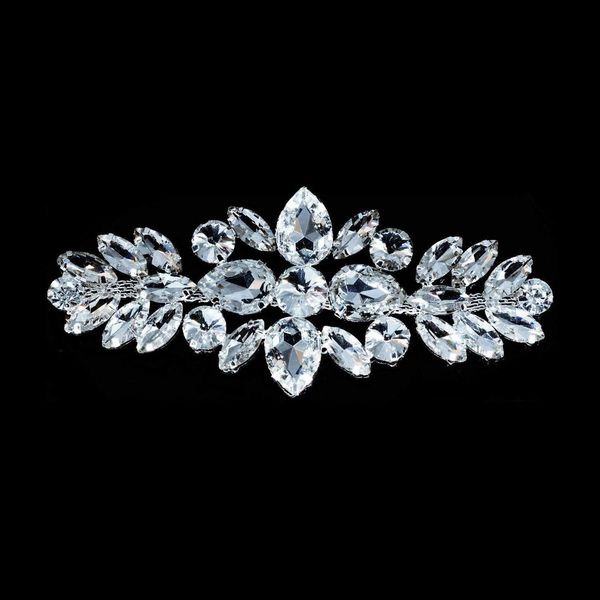 Trimming Shop Diamante Motif Crystal Rhinestone Applique Patch for Embellishment Wedding Bridal Dresses, Sash Belt, Casual & Formal Wear, Girls Fashion Accessory, 110mm x 50mm, 1pcs