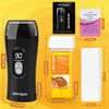 Digital Roll On Wax Kit, Honey Wax Roller Waxing Kit for Women, Roll On Wax Warmer for Hair Removal, Depilatory Soft Roll On Wax Warmer with 2 Cartridge Refill and 100 pcs Wax Strips - Super Easy To Use