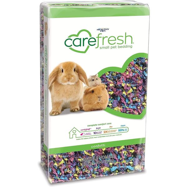 Carefresh 99% Dust-Free Confetti Natural Paper Small Pet Bedding with Odor Control, 23 L