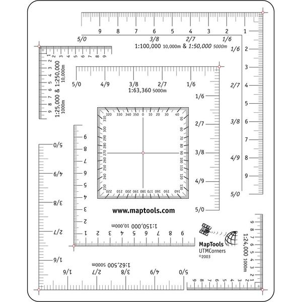 MapTools UTM Corner Rulers Overlay - 7 Scales