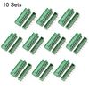sourcing map 8-Pin 5.08mm Pitch Right Angle PCB Screw Terminal Block Connector 10 Sets