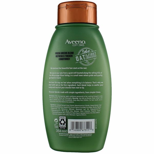 Aveeno Conditioner Fresh Greens Blend 12 Ounce (Thicken) (354ml) (2 Pack)