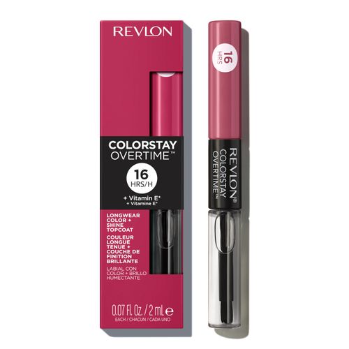 REVLON Liquid Lipstick with Clear Lip Gloss, ColorStay Overtime Lipcolor, Dual Ended with Vitamin E, 220 Unlimited Mulberry, 0.07 Fl Oz (Pack of 1)