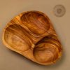Olivenholz-Schale with 3 Compartments - 20cm