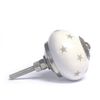 Pushka Home White With Greys Ceramic Cupboard Door Knob