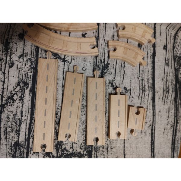 Wooden Train Tracks Set Of 9 pieces