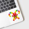 CafePress Rainbow Canes Small Die Cut Sticker, 3"x4" Clear