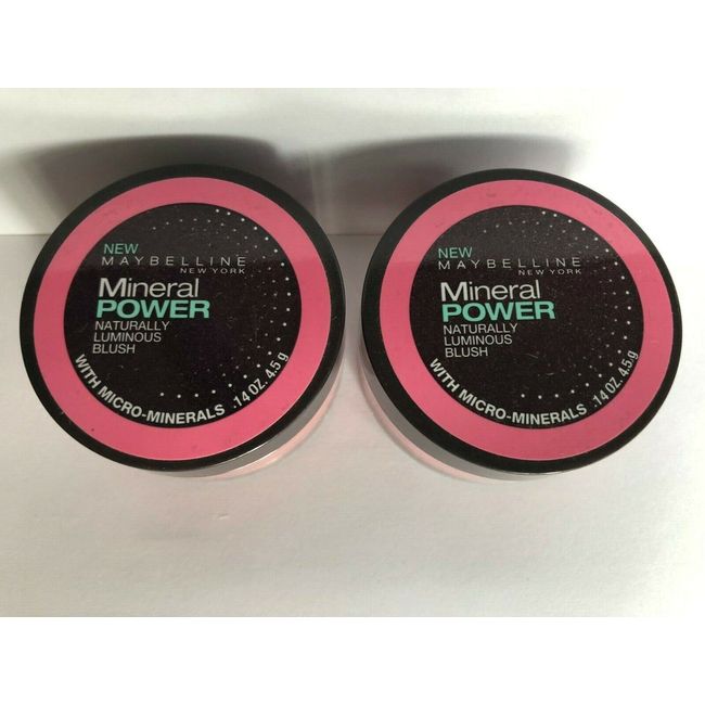 Maybelline  Mineral Power Naturally Luminous Blush GENTLE PINK   LOT OF 2