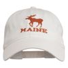 e4Hats.com Maine State Moose Embroidered Washed Dyed Cap - White OSFM
