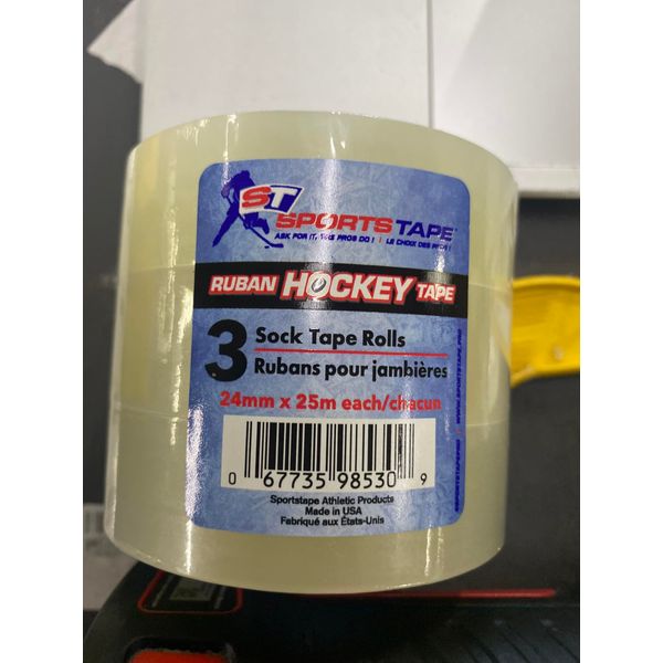 SportsTape Hockey Tape Multipack, Clear, 3 Roll
