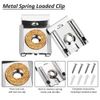 Gasea 4 Sets/ 16pcs Spring Loaded Mirror Hanger Mounting Clips Brackets with Plugs and Screws Tool Set