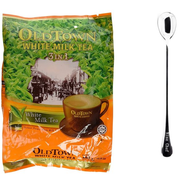 One NineChef Spoon + Old Town White Coffee (3 In 1 White Milk Tea, 3 Bag)