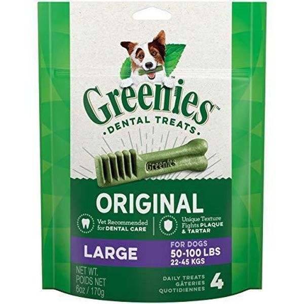 GREENIES Original Large Natural Dog Dental Care Chews Oral Health Dog Treats, 6