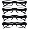 The Reading Glasses Company Black Lightweight Comfortable Readers Value 4 Pack Designer Style Mens Womens UVR4PK032 +2.00