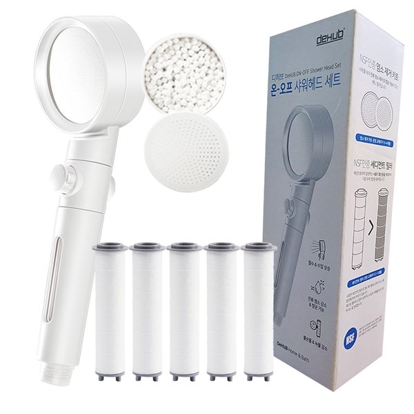 Shower head set On/Off shower head Rust removal filter Hose Water pressure Impurities Water saving (12 months filter)