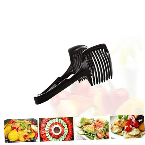 RORPOIR 4 Pcs Tomato Slicers for Home Use Egg Slicer Fruit Slicer Cutter Multifunctional Vegetable Cutter Multi Egg Slicer Onion Holder for Slicing Vegetable Slicer Cutter Manual Black