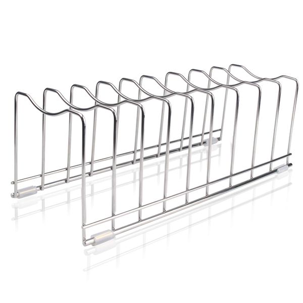 FLSEPAMB Lid Organizer Pot Lid Organizer Pot Lid Rack Holder Suitable for Bakeware Dish Plate, Cutting Boards, Pots & Pans, Serving Trays, Reusable Containers in Cabinet Pantry (1 Pack)