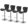 Set of 4 PU Leather Shell Back Bar Stools Counter Adjustable Height Bar Chairs