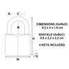 Master Lock 2940EURD Key Padlock with Extra Thick Solid Brass Body, Gold, 6,2 x 4 x 1,6 cm