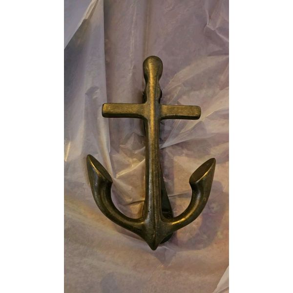 Decorative Brass Anchor Door Knocker— Solid Brass Ship Anchor ~6”