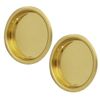 QCAA Solid Brass Finger Pull, 2-1/8", Polish Brass, Made in Taiwan, 2 Pack