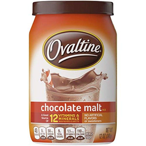 Nestle Ovaltine Chocolate Malt, 12-Ounce Tubs (Pack of 6)