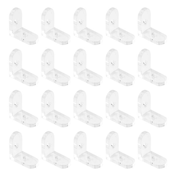 INCREWAYL Brackets, 20pcs Clear Acrylic Corner Brackets 90 Degree Support Shelf Corner Brace Wood Box Fixing Right Angle Brackets for Furniture, Transparent
