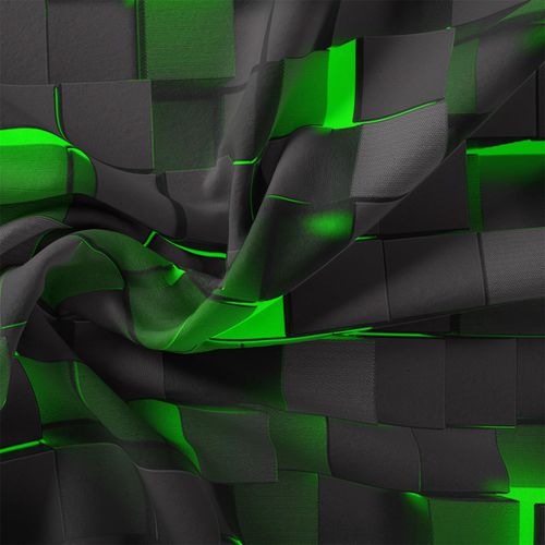 ZIRANSHU Duvet Cover Set - Twin Size, Green and Black Geometric Grid Quilt Cover Personalized Abstract Square Comforter Cover for Adult Kids Boys Girls Bedding Set (1 Duvet Cover + 2 Pillowcase)