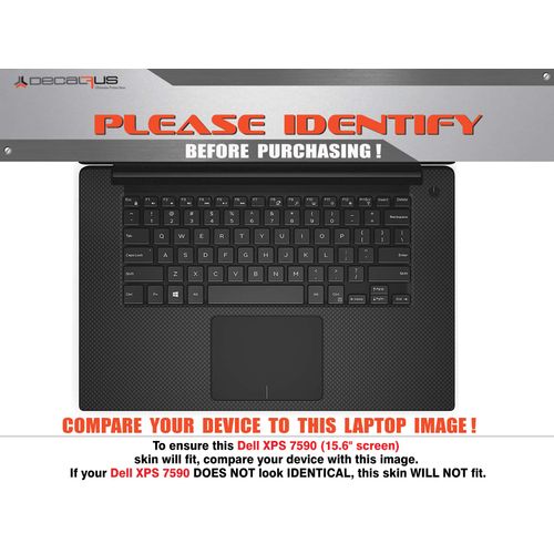 Decalrus - Protective Decal for Dell XPS 7590 (15.6" Screen) Laptop Black Texture Brushed Aluminum Skin case Cover wrap BAdellXPS15_7590Back