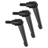 sourcing map 3Pcs M8 x 16mm Adjustable Knobs Handle Male Thread Push Button Ratchet Quick Release Locking Rotating Bolt for Lathe Machinery, Black