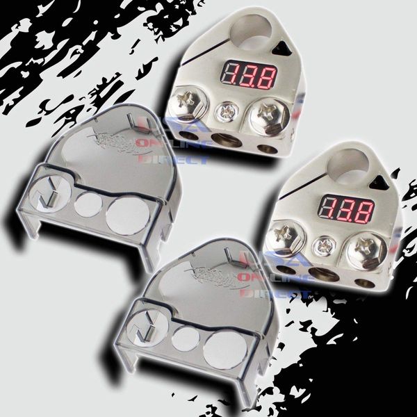 2 PCS Digital Battery Terminal Car Audio Amplifier Install Battery Power Post Marine