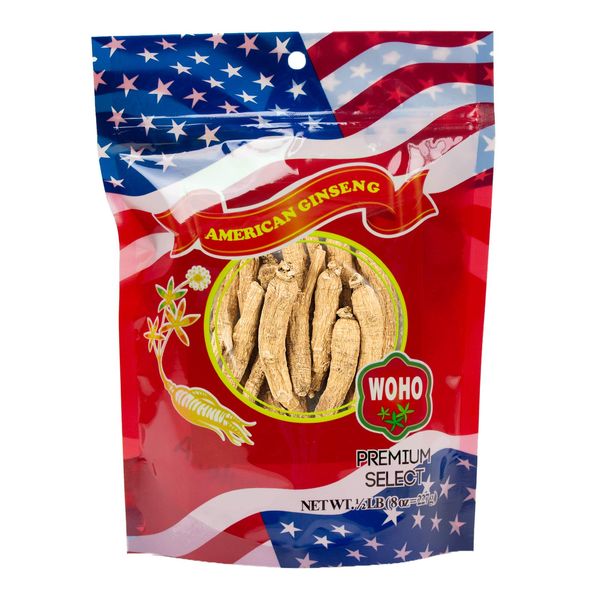 Woho Long Large #101.8 American Ginseng Roots 8 Oz Bag
