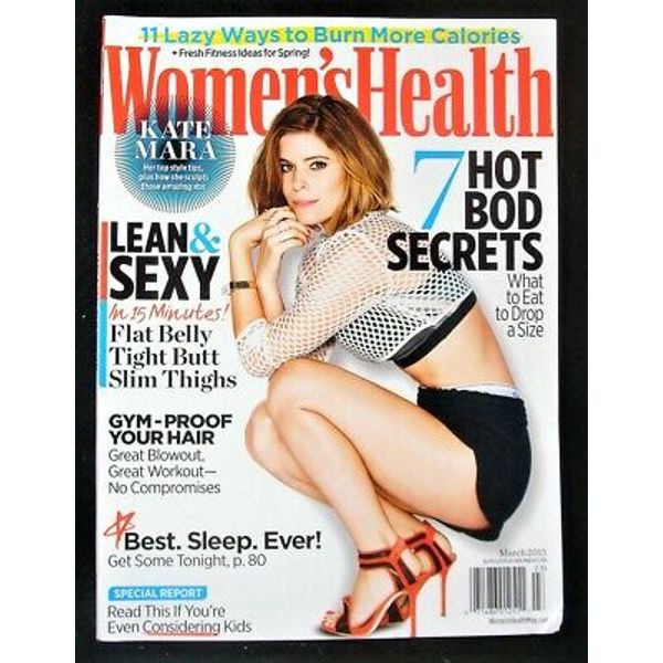 Kate Mara Cover Lean & Sexy 7 Hot Bod Secrets Mar 2015 Women's Health Magazine