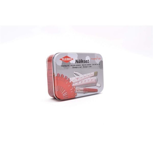 Kleiber 70-Piece Sewing Kit in Tin, Metal, Red