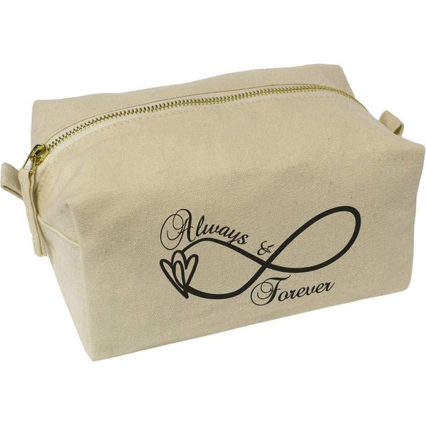 'Always and Forever' Canvas Wash Bag/Makeup Case (CS00041641)