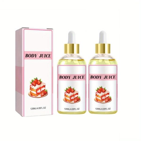 Strawberry Body Juice Oil, Body Juice Oil Strawberry Shortcake, 120ml Hand Crafted Body Oil, Moisturizing Skin Balance