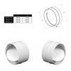 Ø 100 mm / 4 in Anti Backdraft Non-Return Pipe Connection White PVC Round Grille