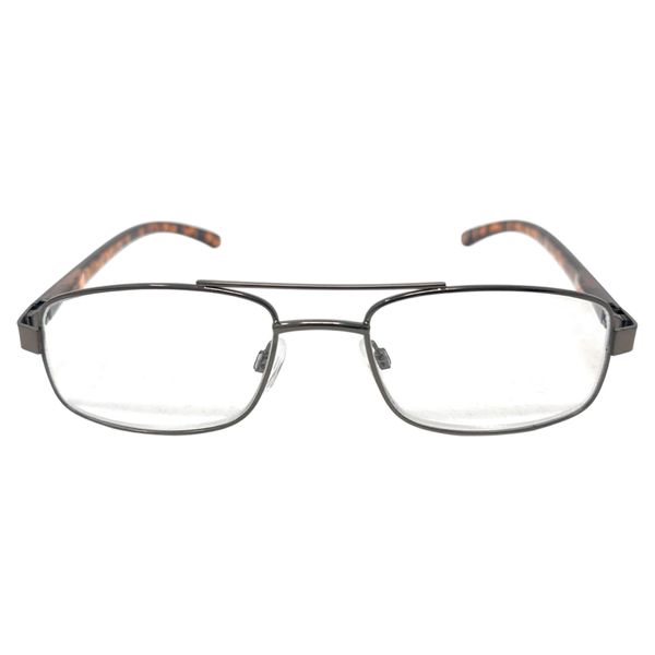 Incredible Bargains The Lincoln Rectangular Reading Glasses, Rectangle Metal Frame Readers for Men + 3.00 Tortoise