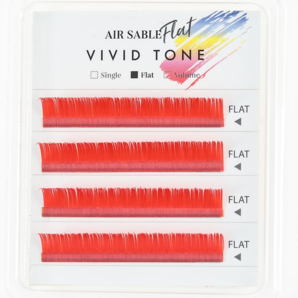 Air Sable Flat Vivid Tone Red 4 Lines C Curl0.15mmÃ—13mm