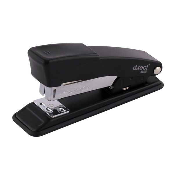 D.RECT 315A Metal Stapler - Industrial Office Table Stapler for Desk, 30 Sheets Capacity, Black