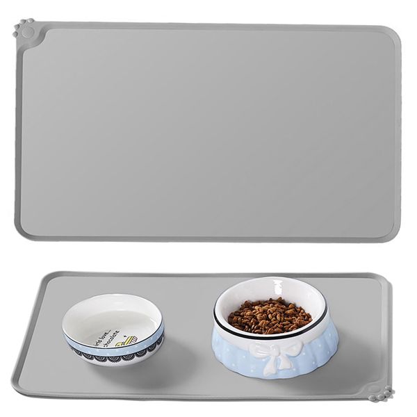 Cat & Dog Feeding Mat, Waterproof Pet Feeding Mat, Non-slip Sillicone Food Mat for Cats and Dogs(48X30CM)