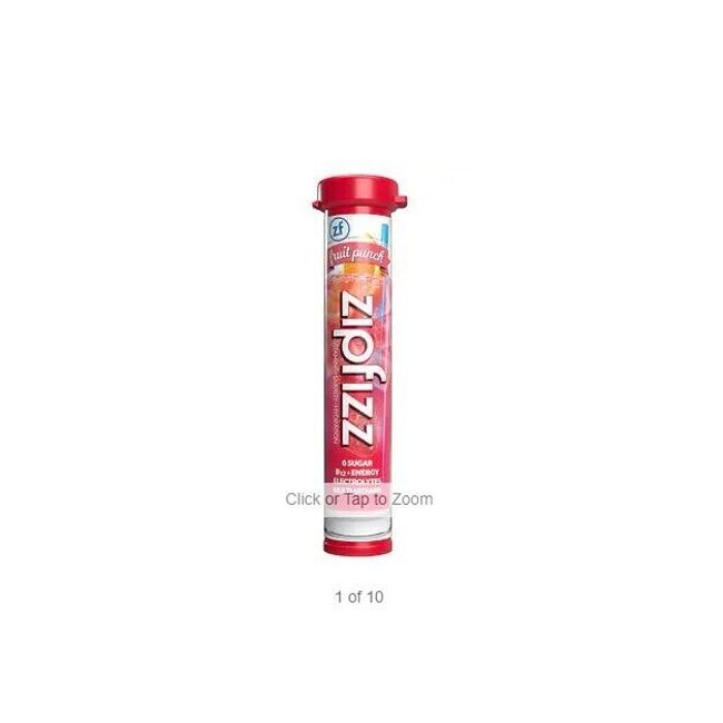 Zipfizz Multi Vitamin Energy Hydration Drink Mix ~ 30 Tubes Fruit Punch