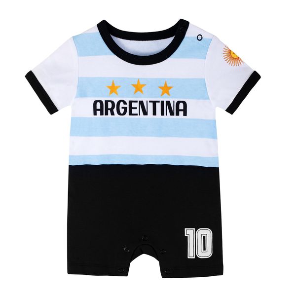 Cnins Infant Football Jersey #10 Argentina Baby Soccer Outfit Romper for Boys & Girls (At-Romper,6-12M)